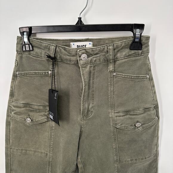 PAIGE DENIM NWT Alexis Cargo Barrel Leg Pant in Vintage Ivy Green // 25 - Picture 5 of 13